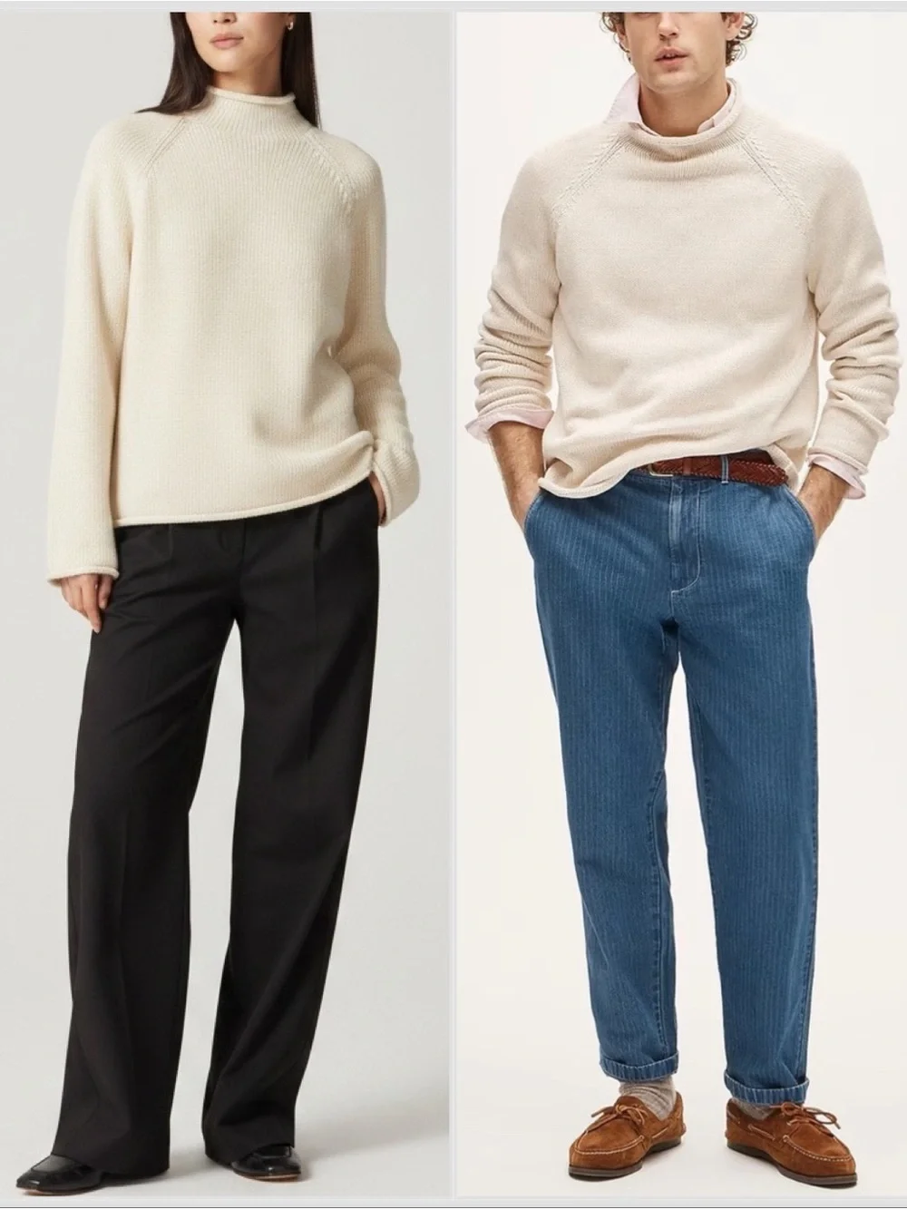 NWT J. Crew 1988 Rollneck Sweater Cotton Cream Mountain White Sz S